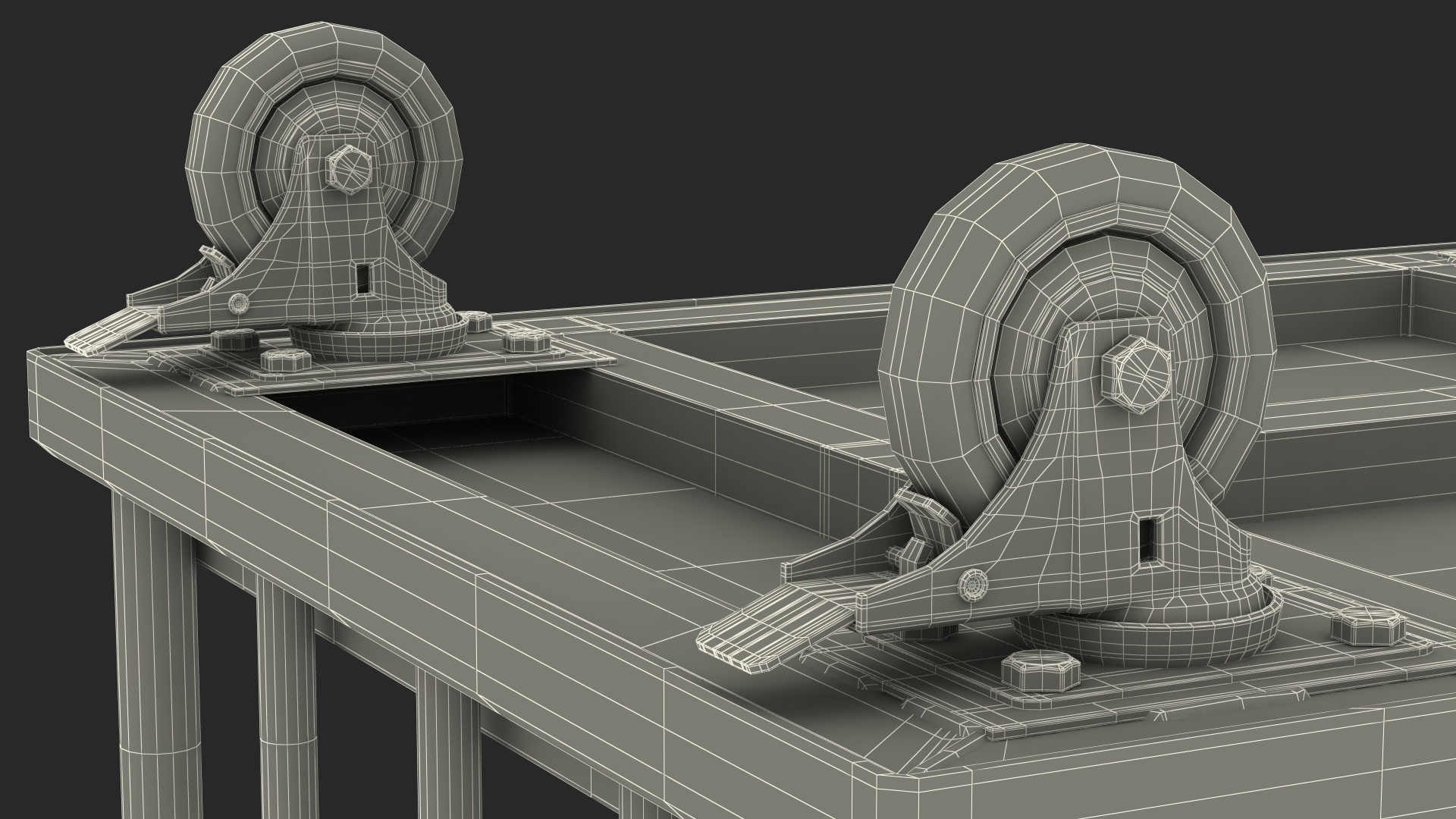 Trolley Platform with High Railing 3D model