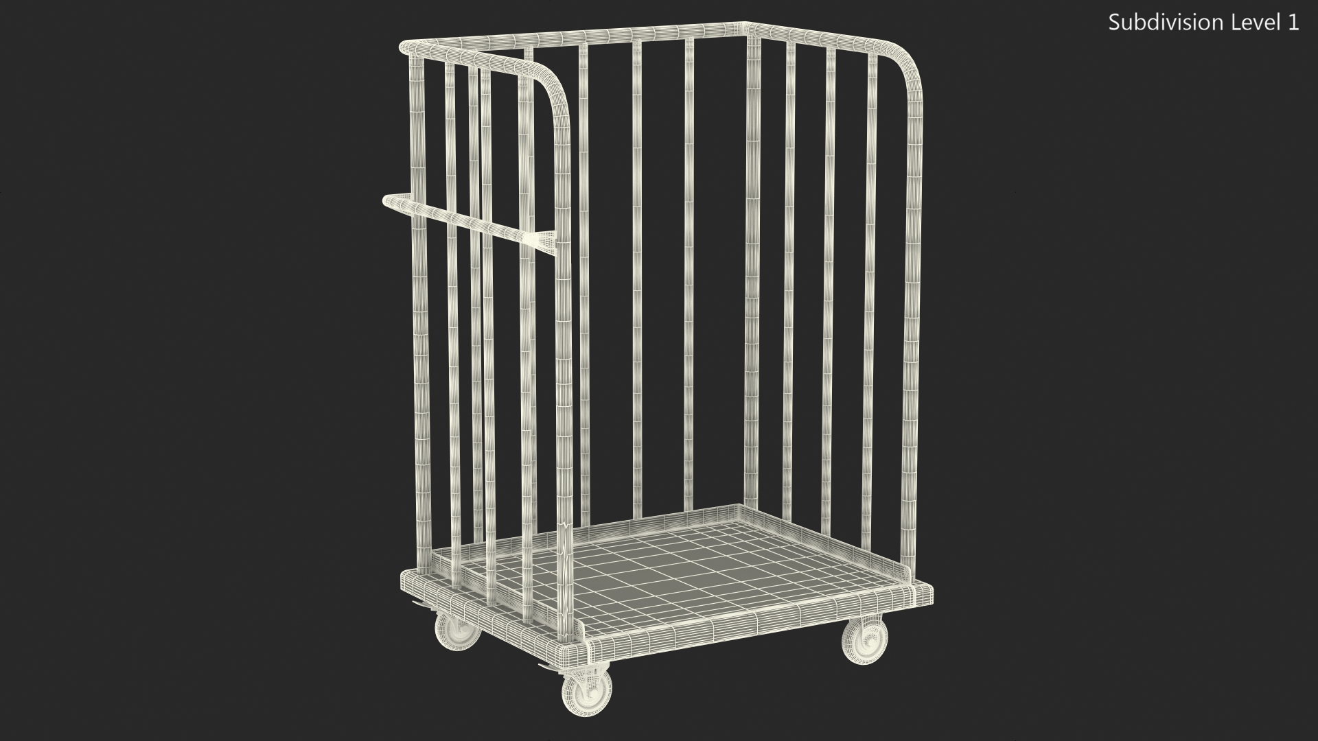 Trolley Platform with High Railing 3D model