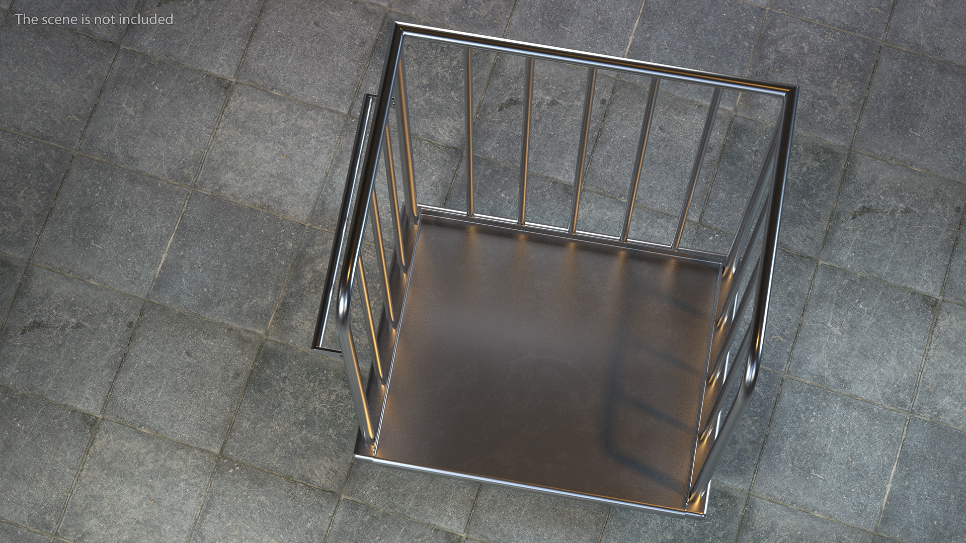 Trolley Platform with High Railing 3D model
