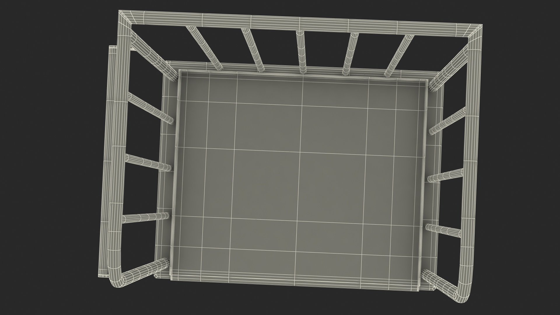 Trolley Platform with High Railing 3D model