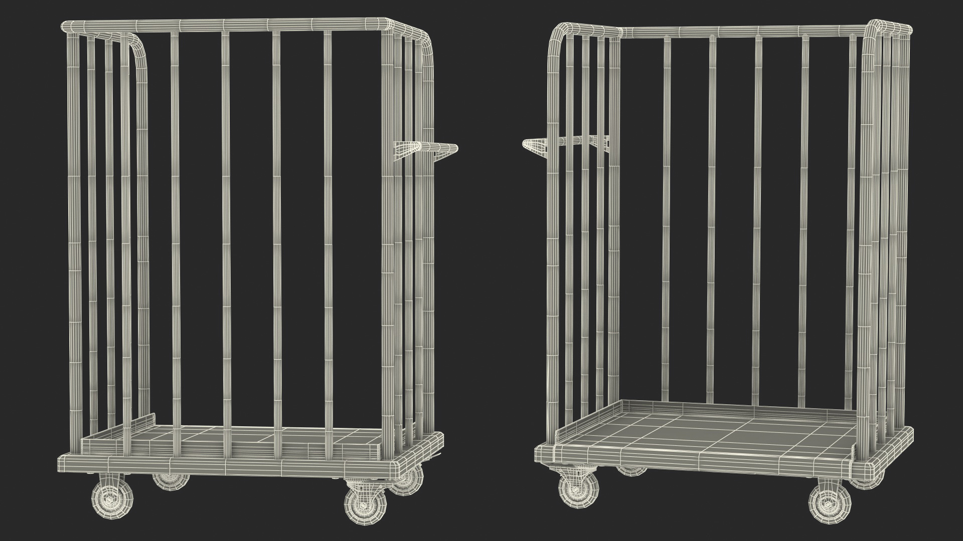 Trolley Platform with High Railing 3D model