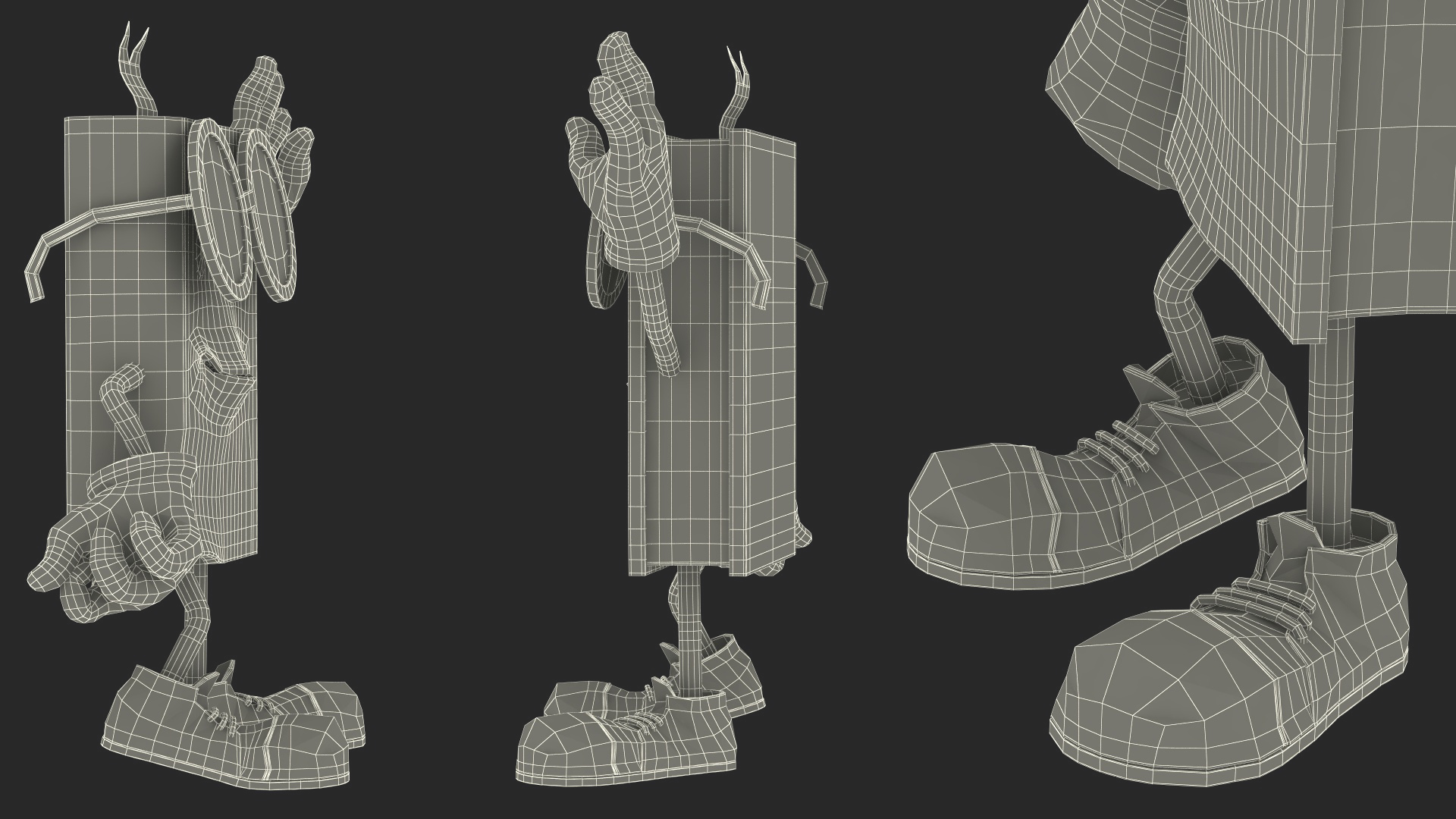 3D model Blue Textbook Character Waving Pose