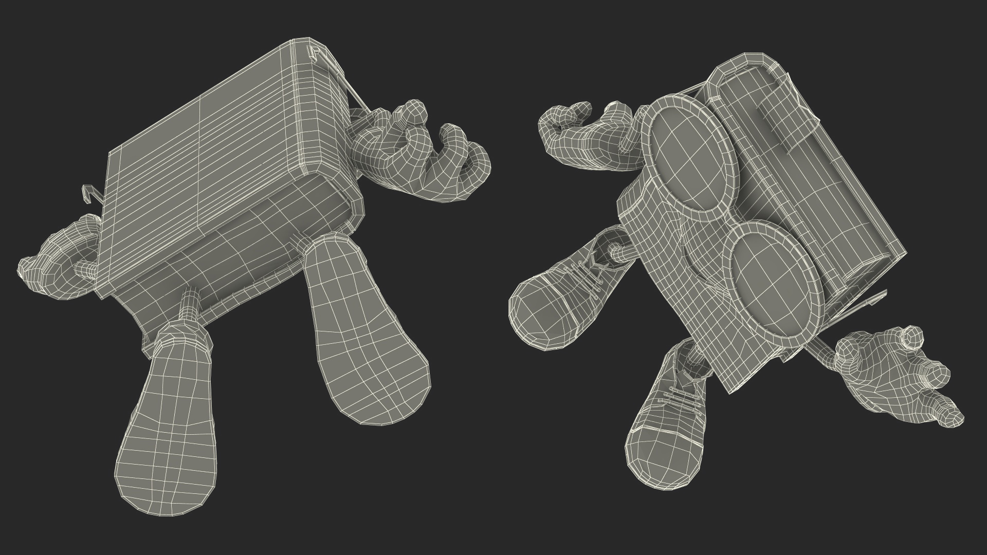 3D model Blue Textbook Character Waving Pose