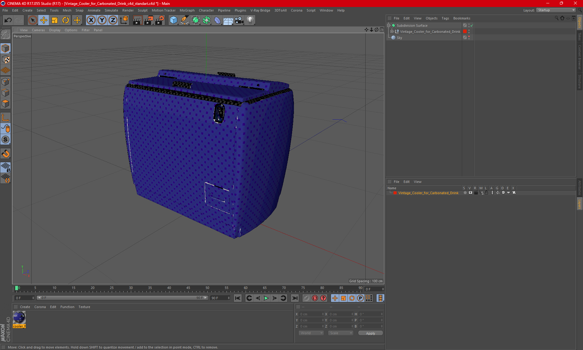 3D model Vintage Cooler for Carbonated Drink