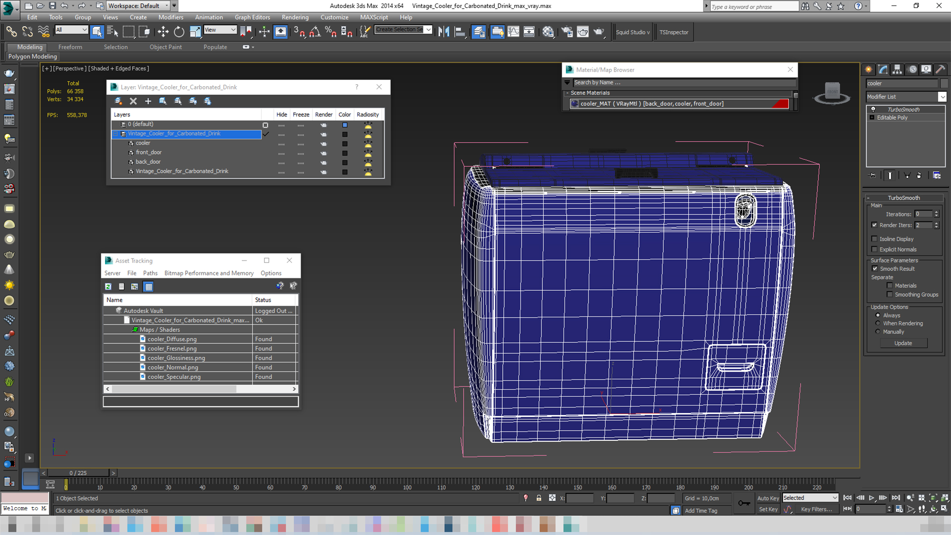 3D model Vintage Cooler for Carbonated Drink