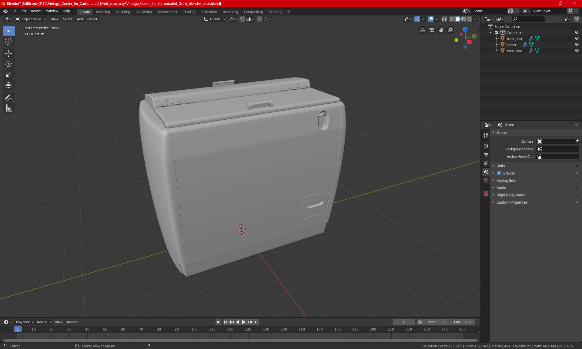 3D model Vintage Cooler for Carbonated Drink