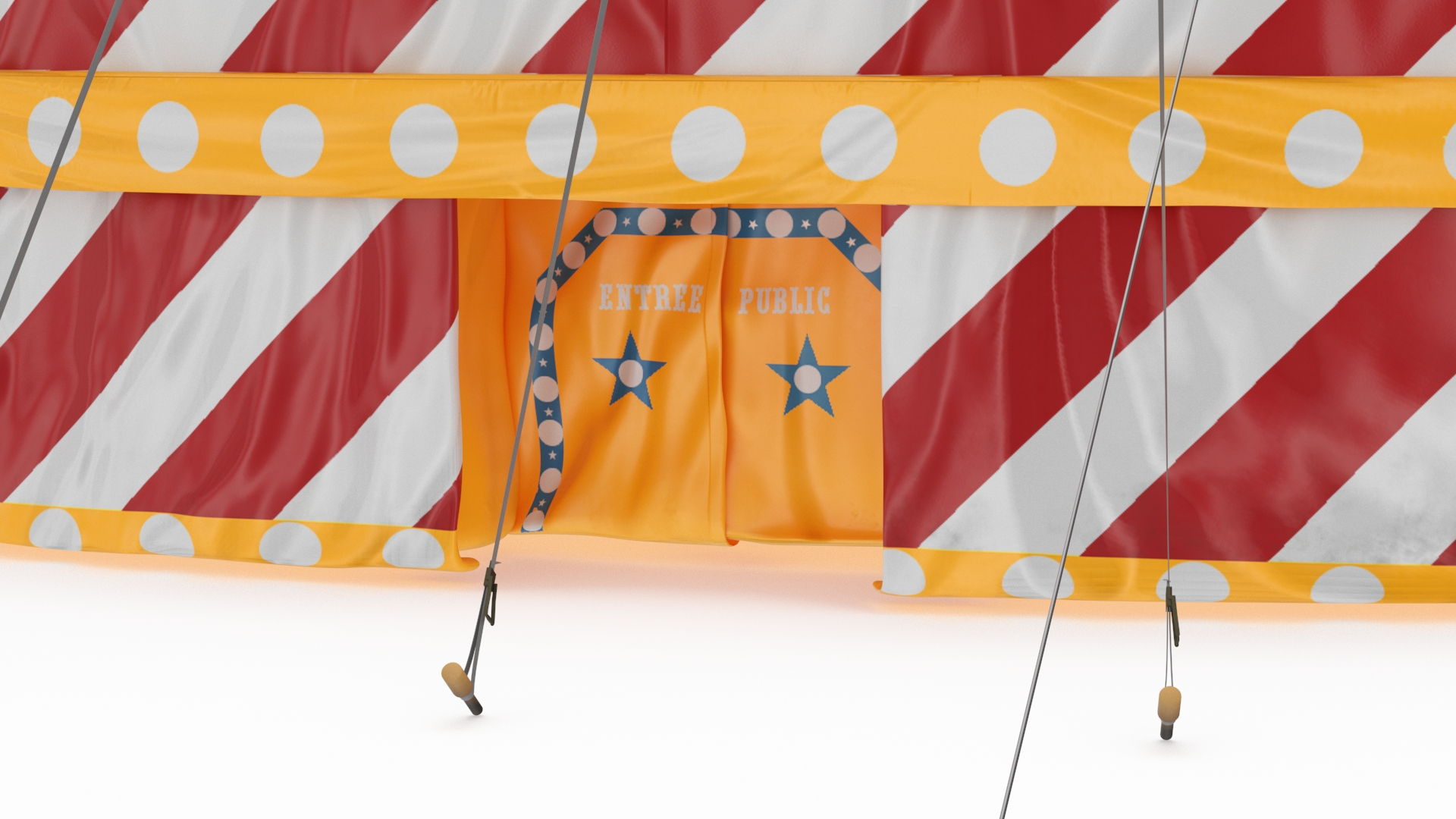3D model Classic Circus Tent with Flags