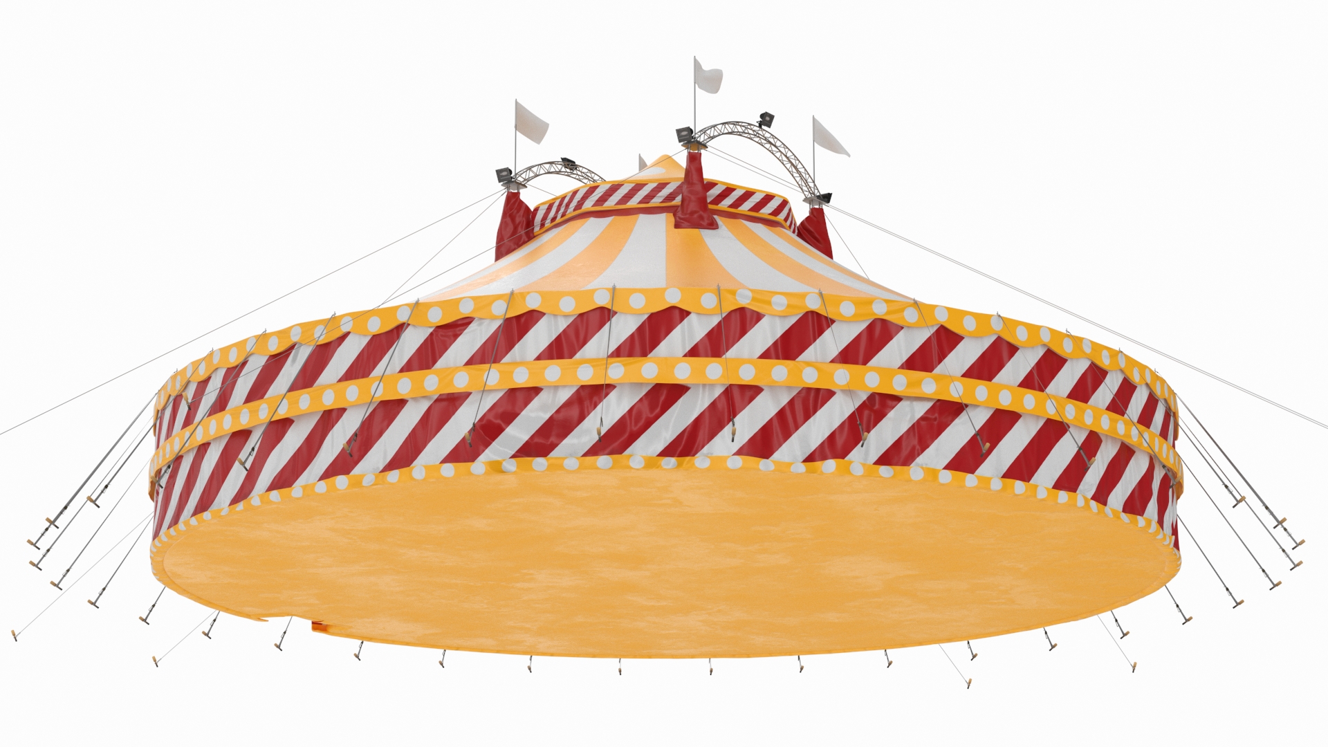 3D model Classic Circus Tent with Flags