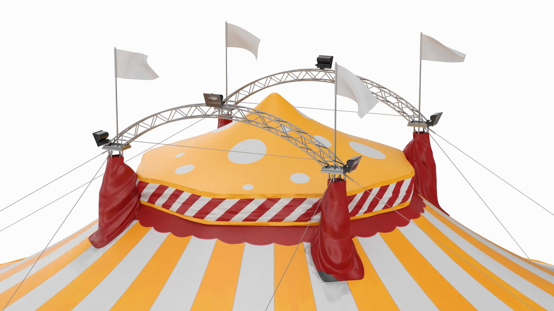 3D model Classic Circus Tent with Flags