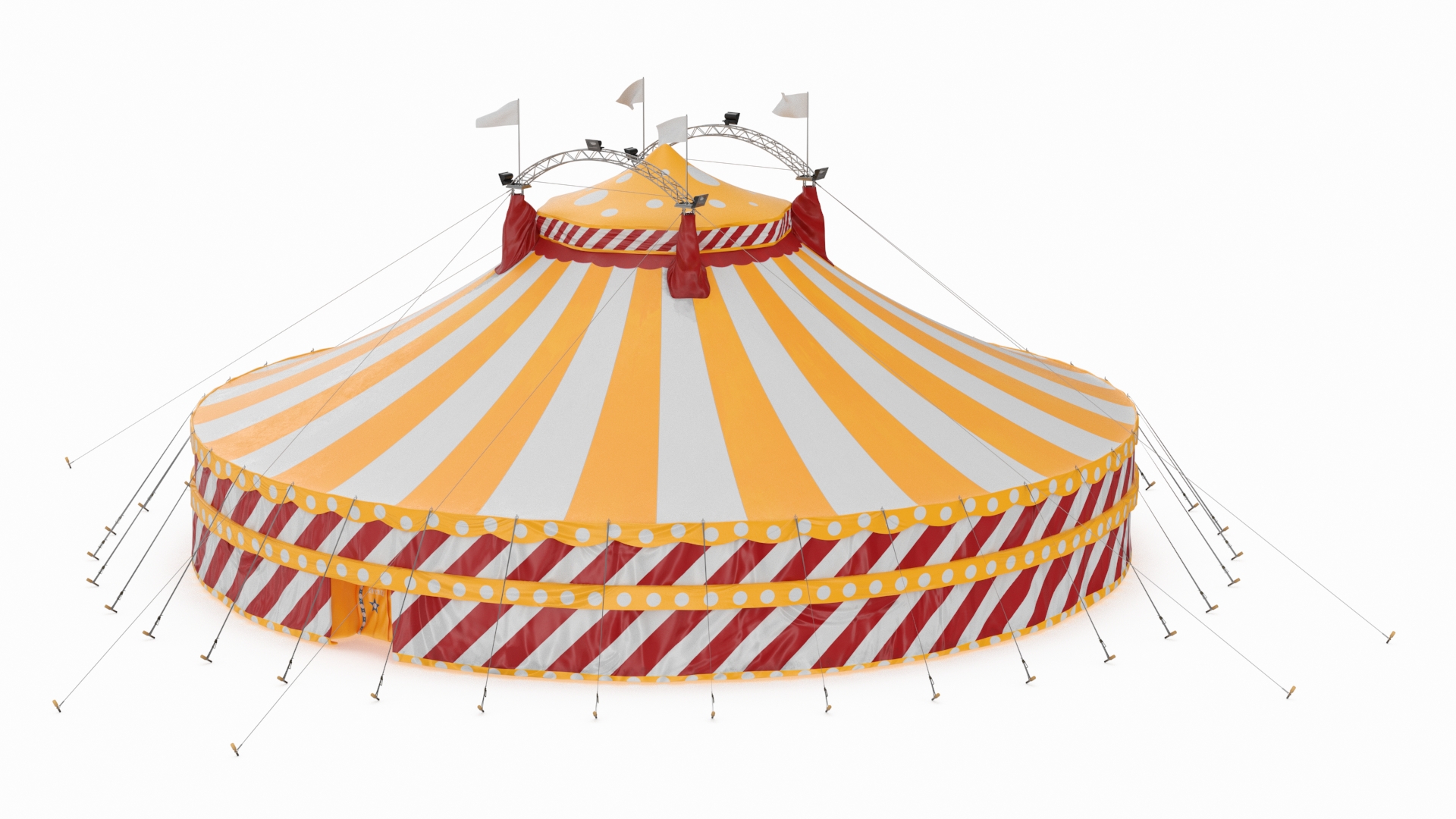 3D model Classic Circus Tent with Flags