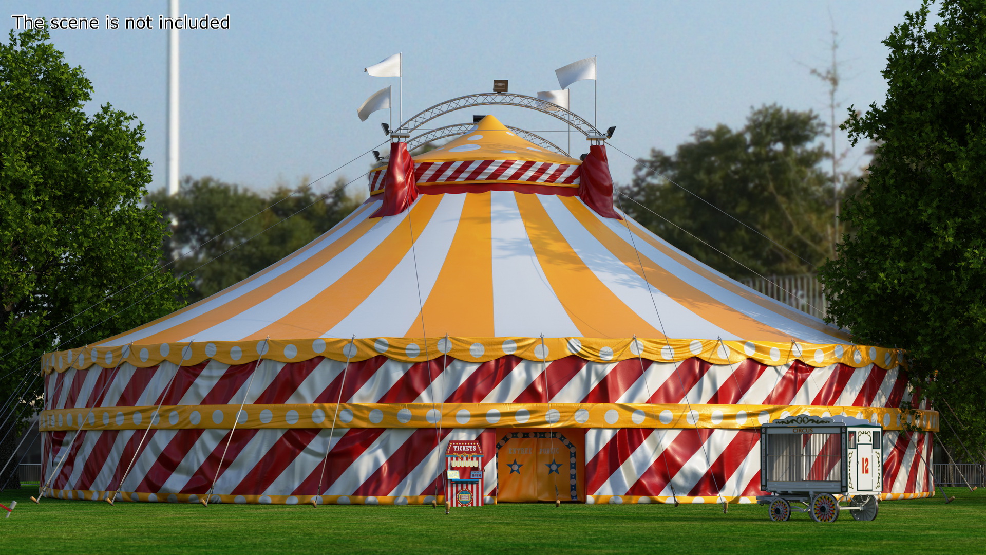 3D model Classic Circus Tent with Flags