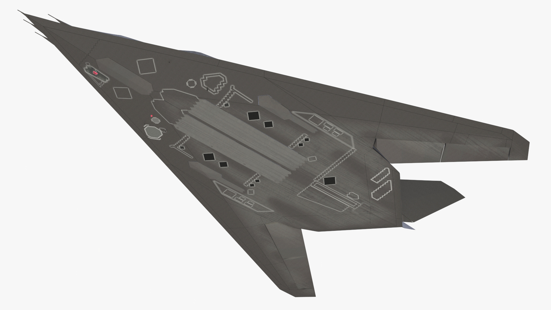Stealth Aircraft in Flight Simplified 3D