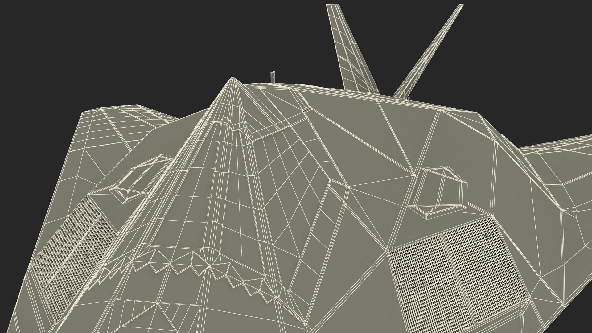 Stealth Aircraft in Flight Simplified 3D
