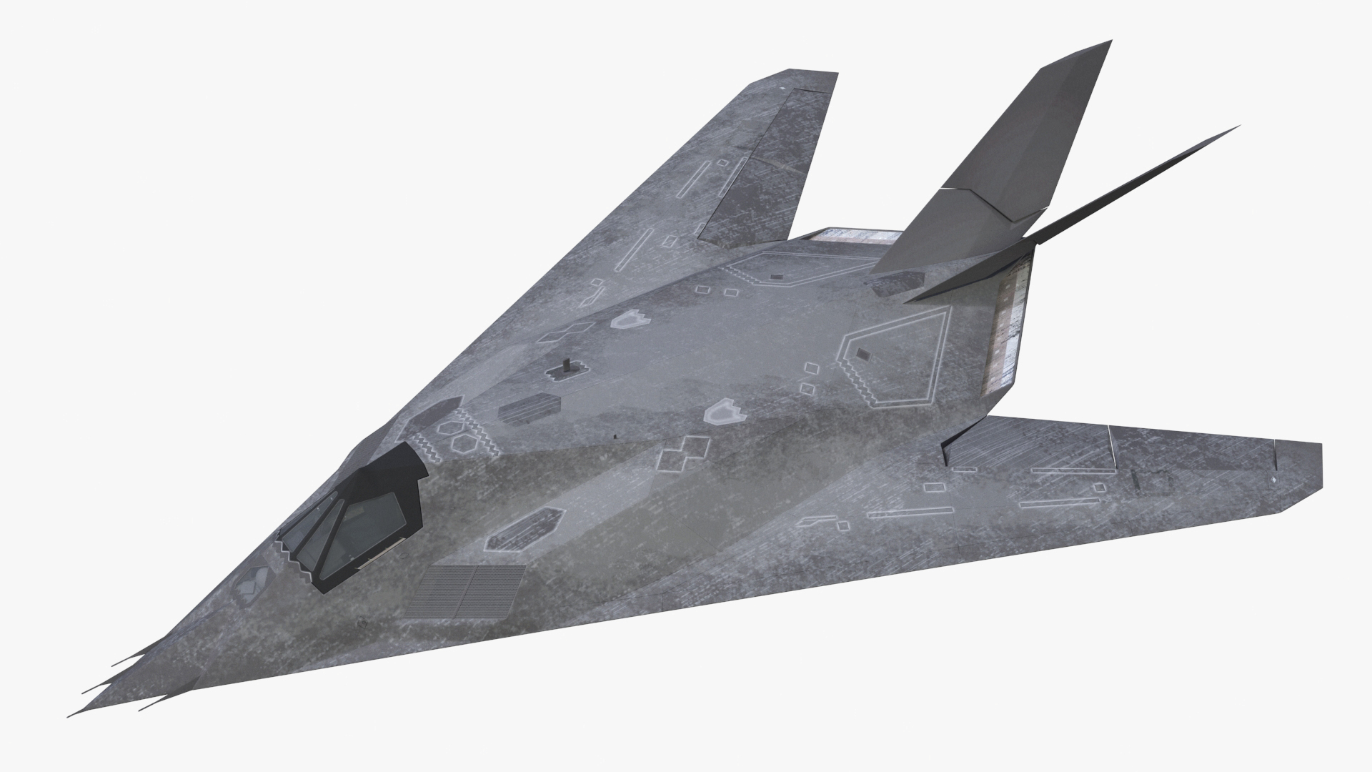 Stealth Aircraft in Flight Simplified 3D