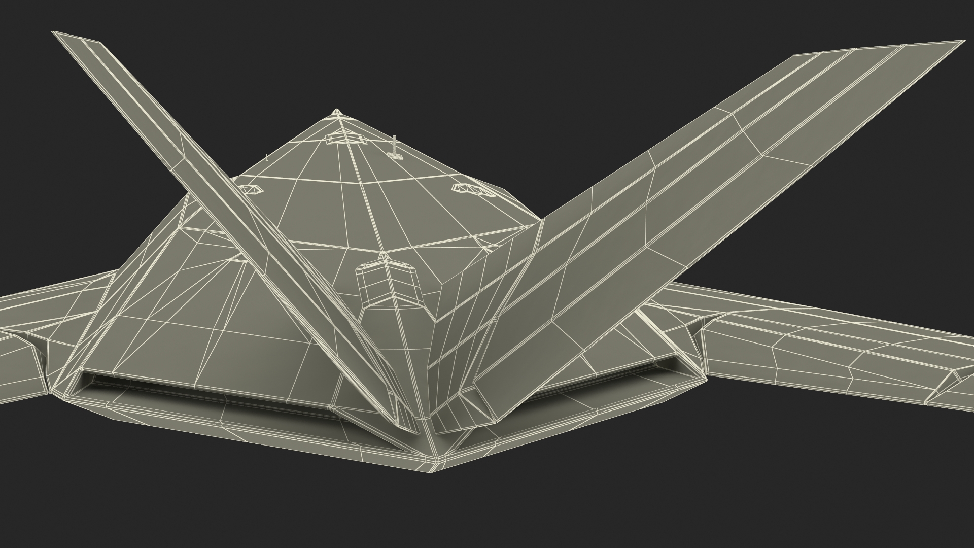 Stealth Aircraft in Flight Simplified 3D