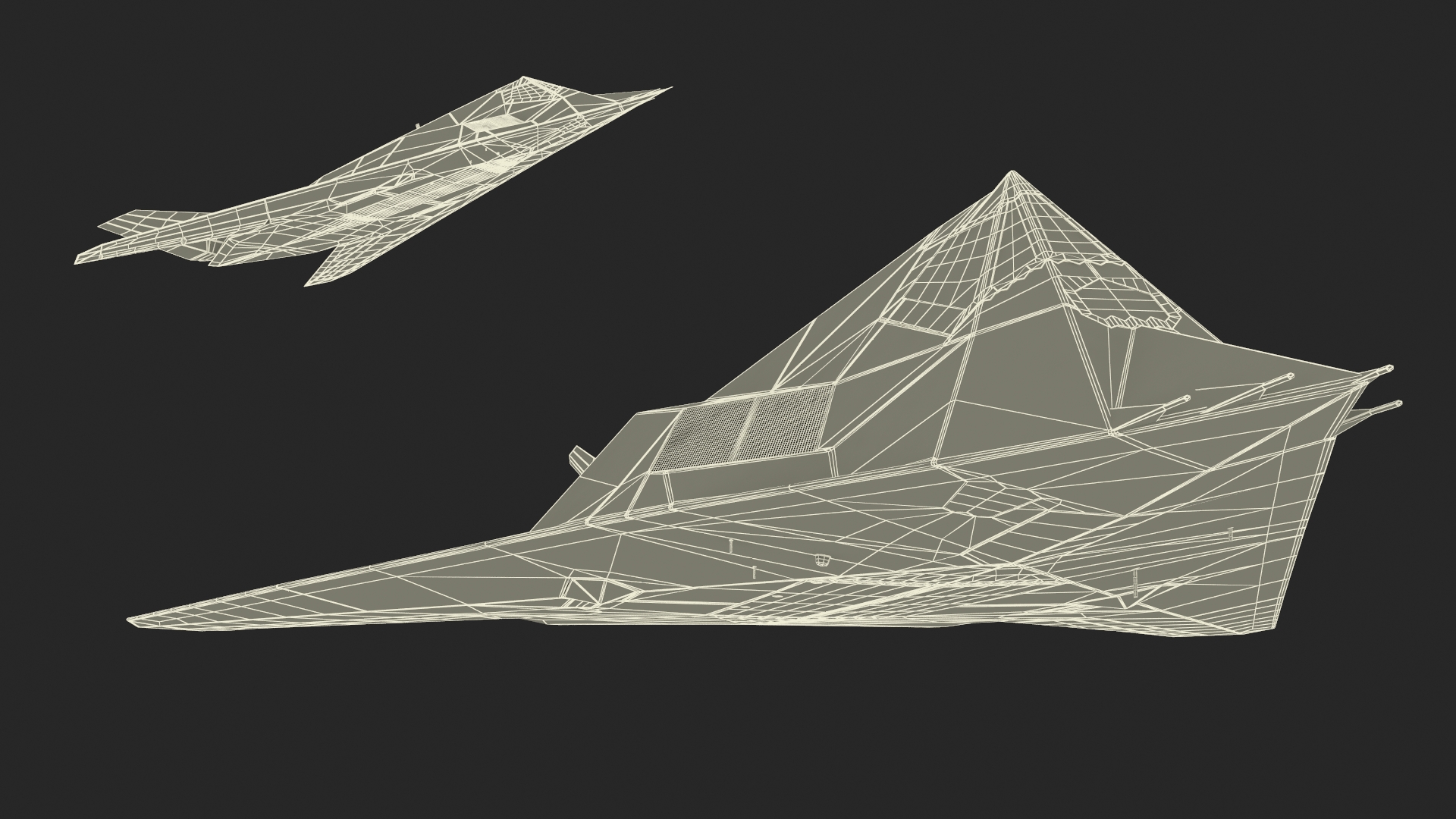 Stealth Aircraft in Flight Simplified 3D