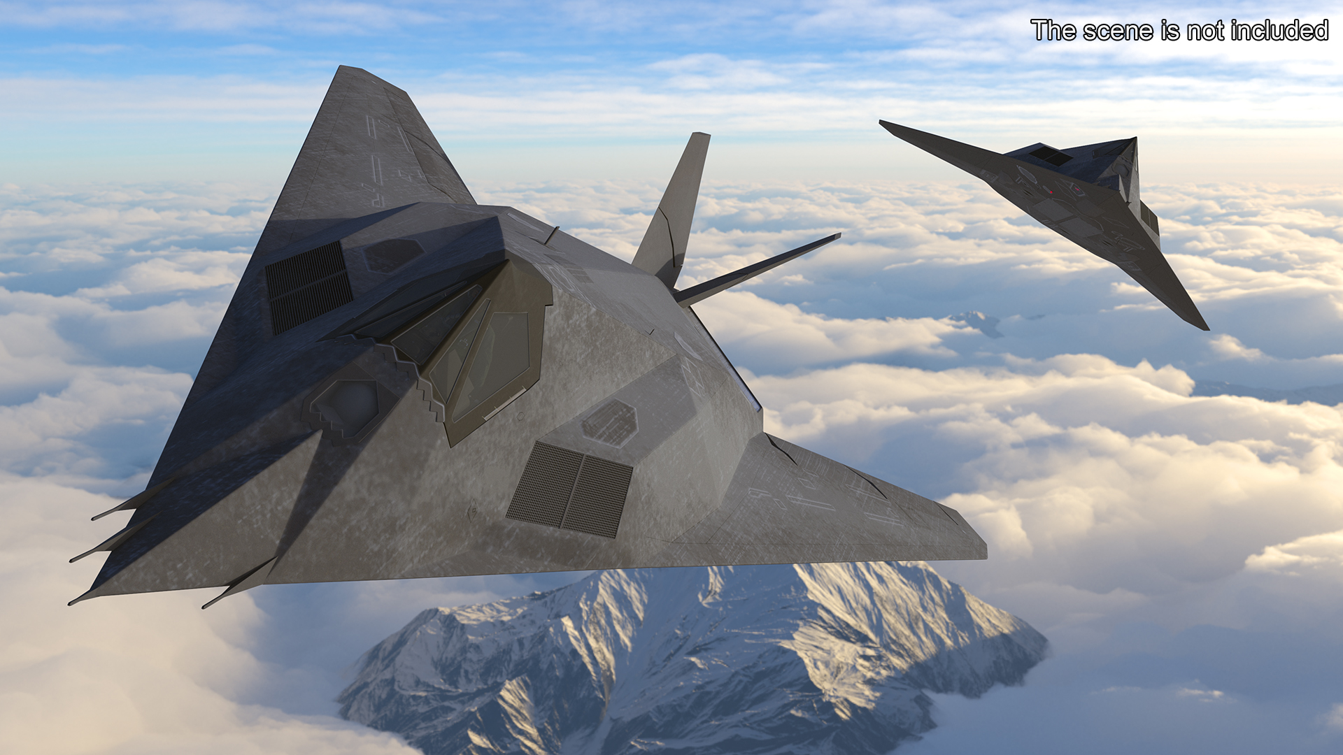 Stealth Aircraft in Flight Simplified 3D