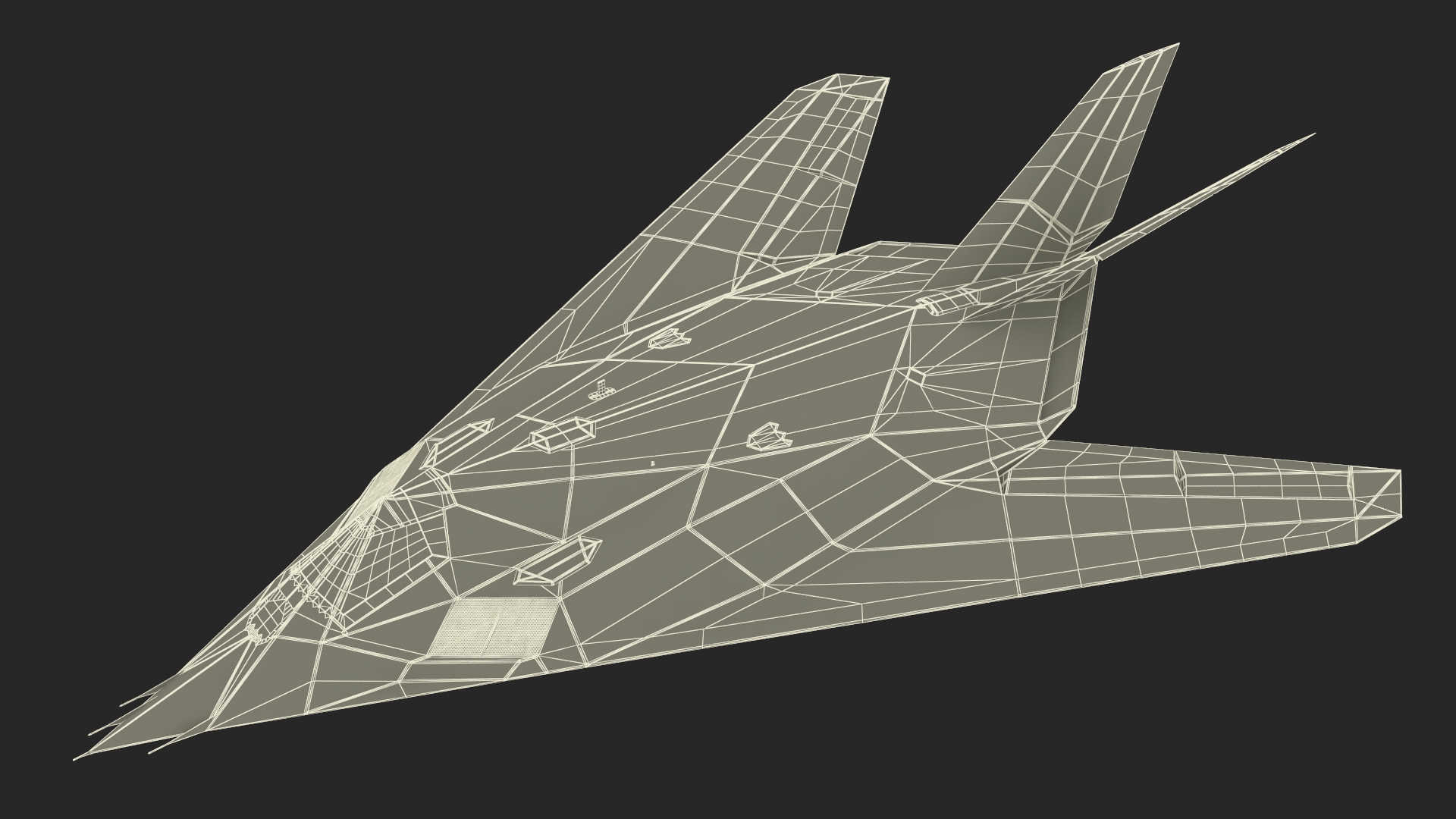 Stealth Aircraft in Flight Simplified 3D