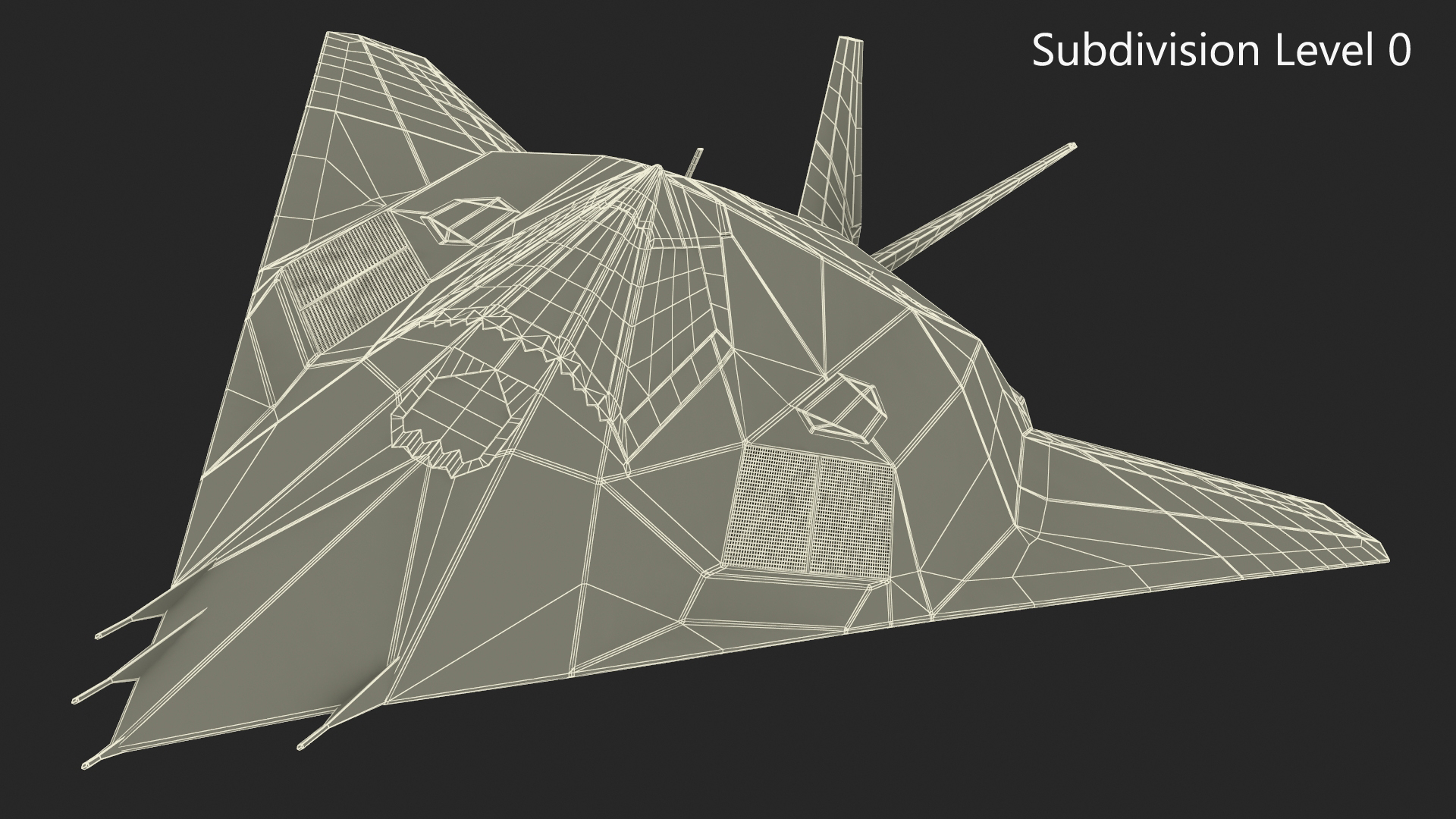 Stealth Aircraft in Flight Simplified 3D