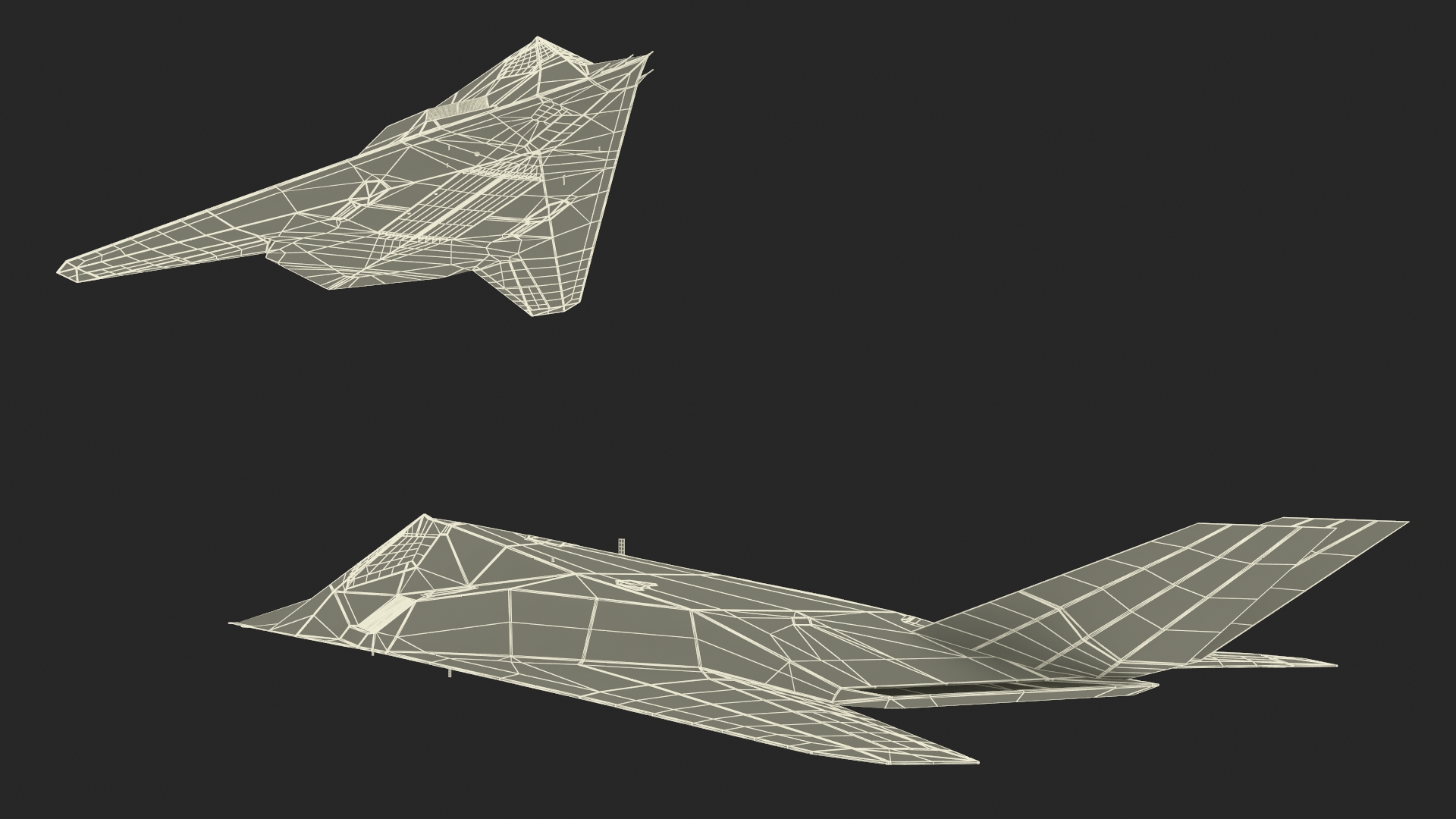 Stealth Aircraft in Flight Simplified 3D