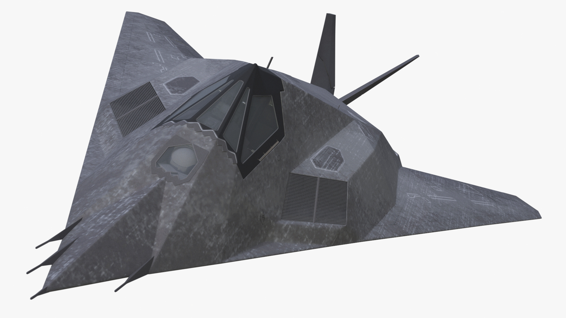 Stealth Aircraft in Flight Simplified 3D