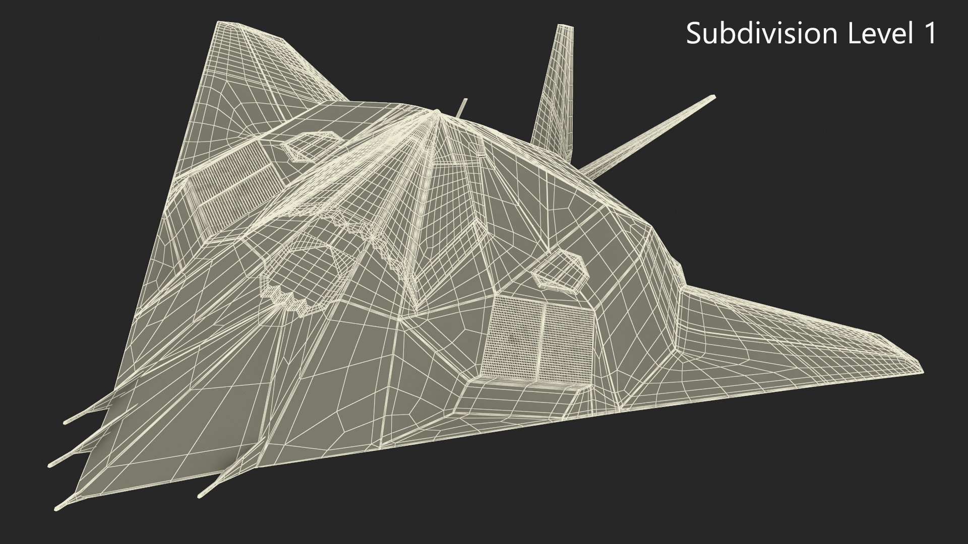 Stealth Aircraft in Flight Simplified 3D