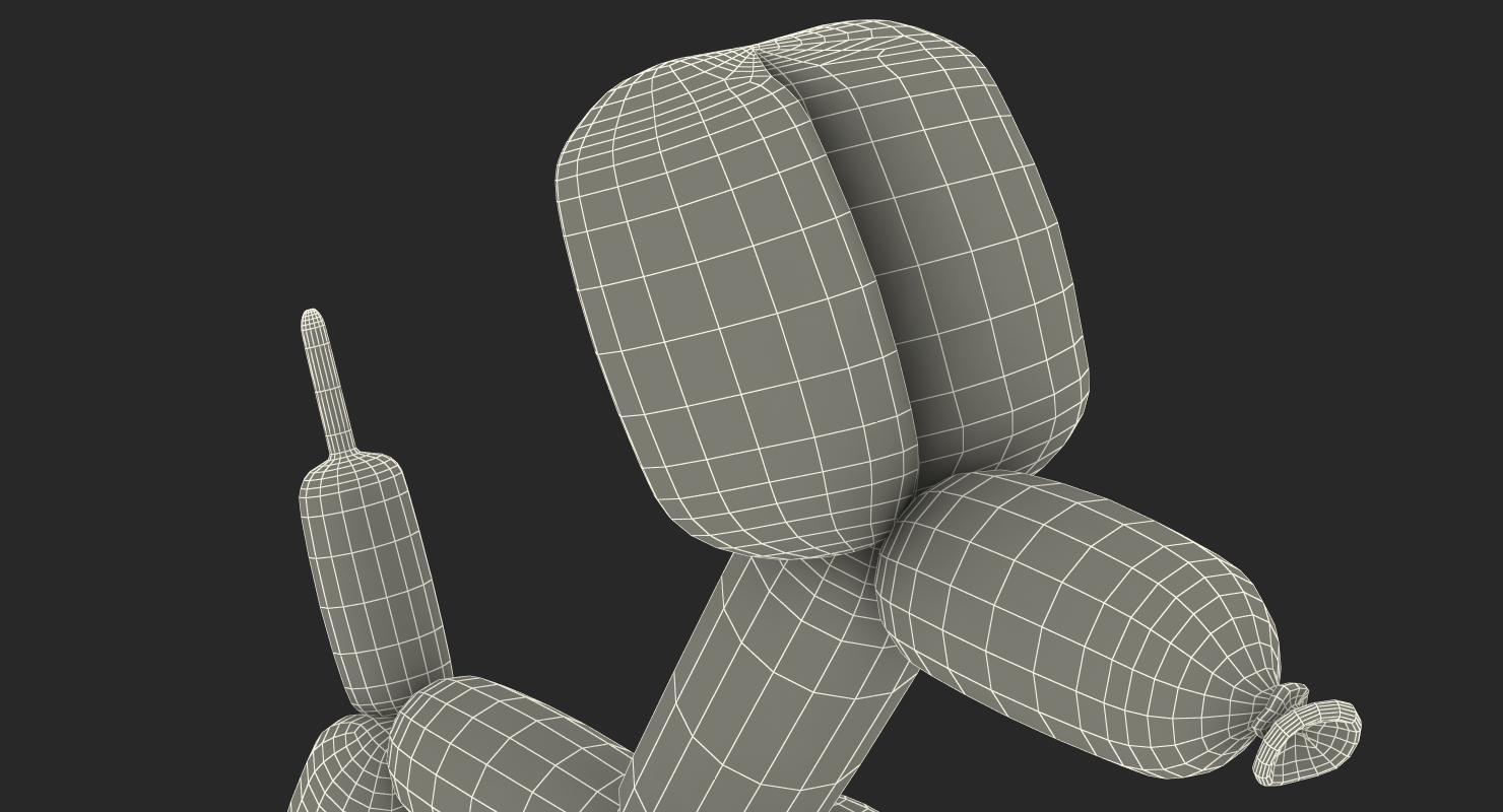 3D Golden Balloon Dog model