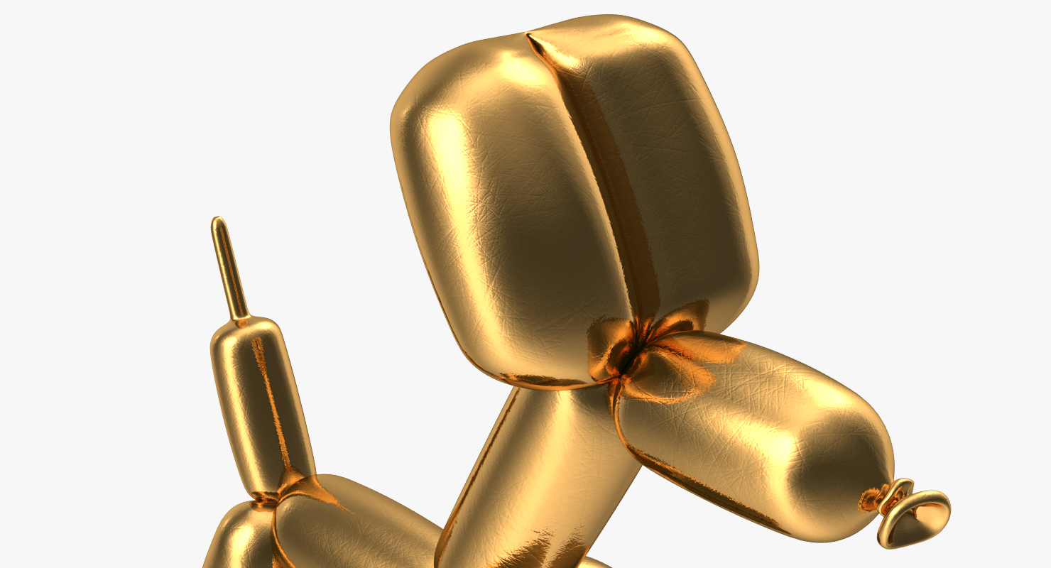 3D Golden Balloon Dog model