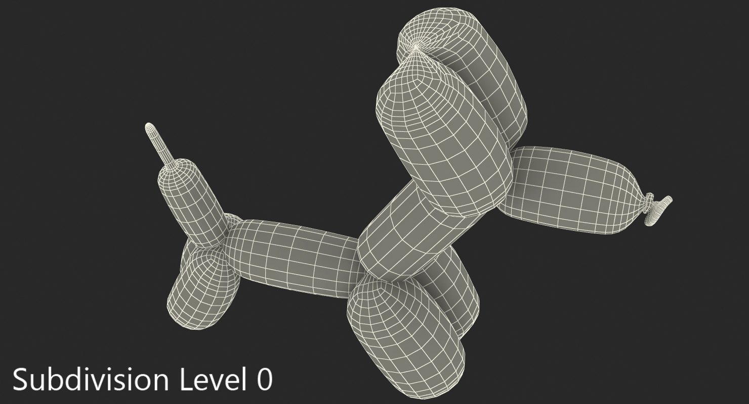 3D Golden Balloon Dog model