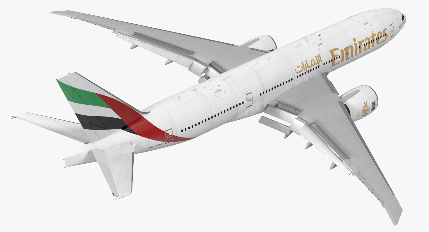 3D Boeing 777 200LR Emirates Airlines Rigged