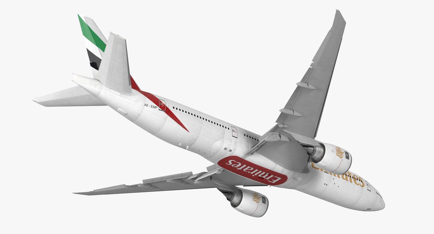 3D Boeing 777 200LR Emirates Airlines Rigged