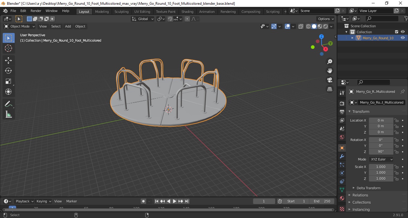 3D model Merry Go Round 10 Foot Multicolored