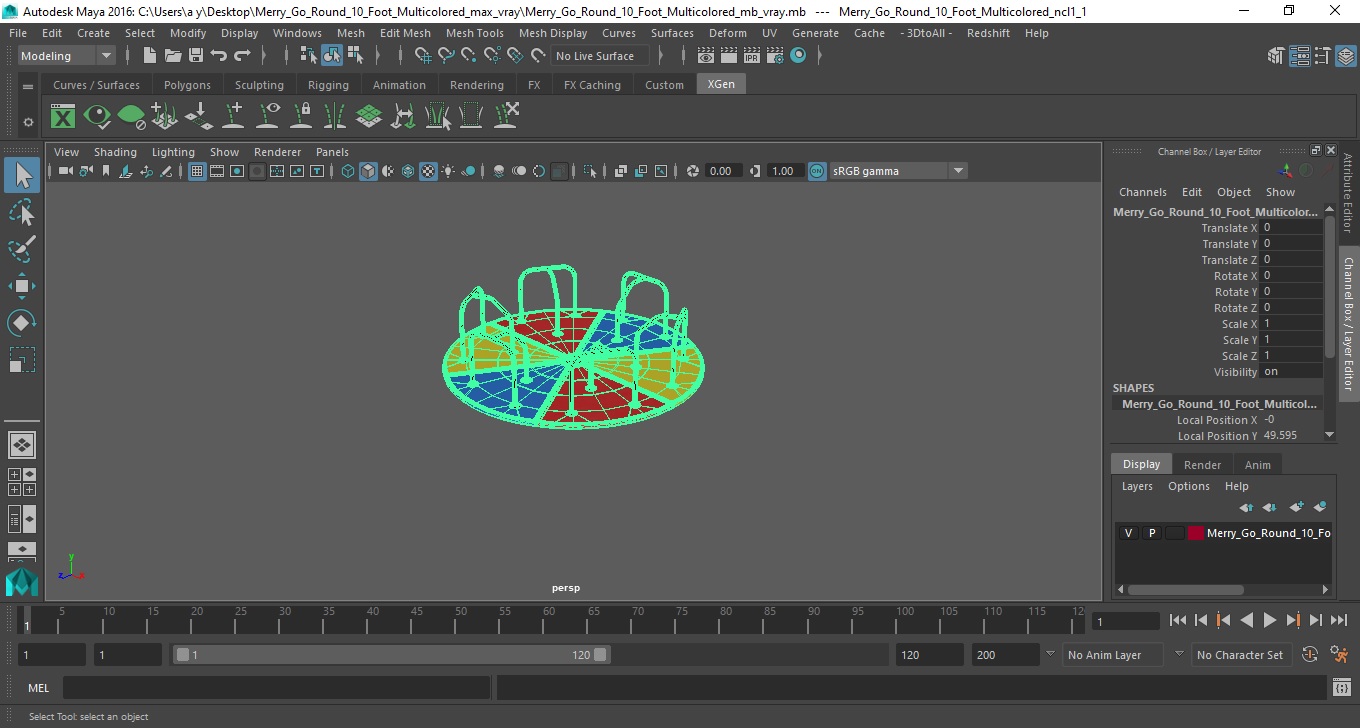 3D model Merry Go Round 10 Foot Multicolored