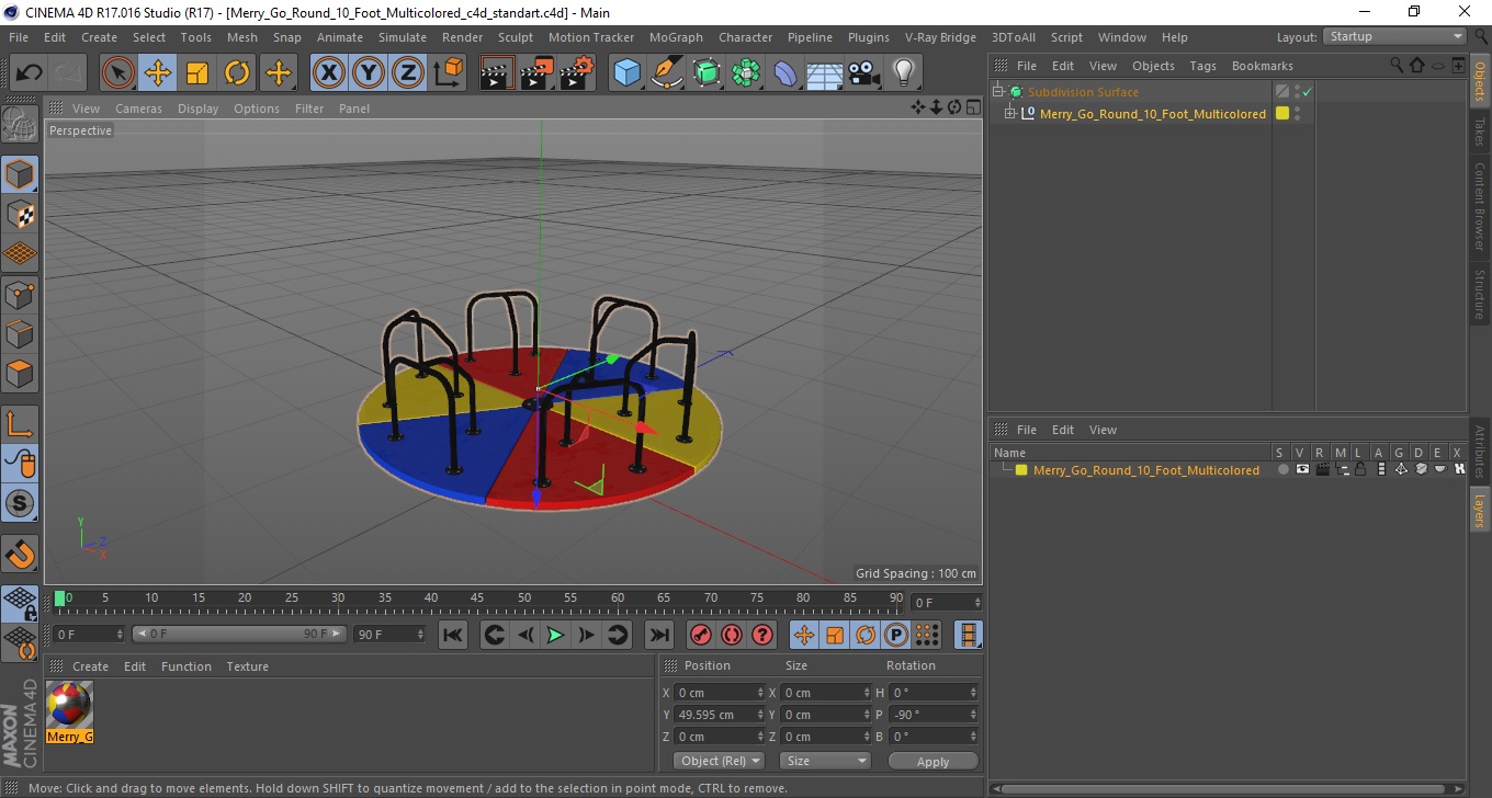 3D model Merry Go Round 10 Foot Multicolored
