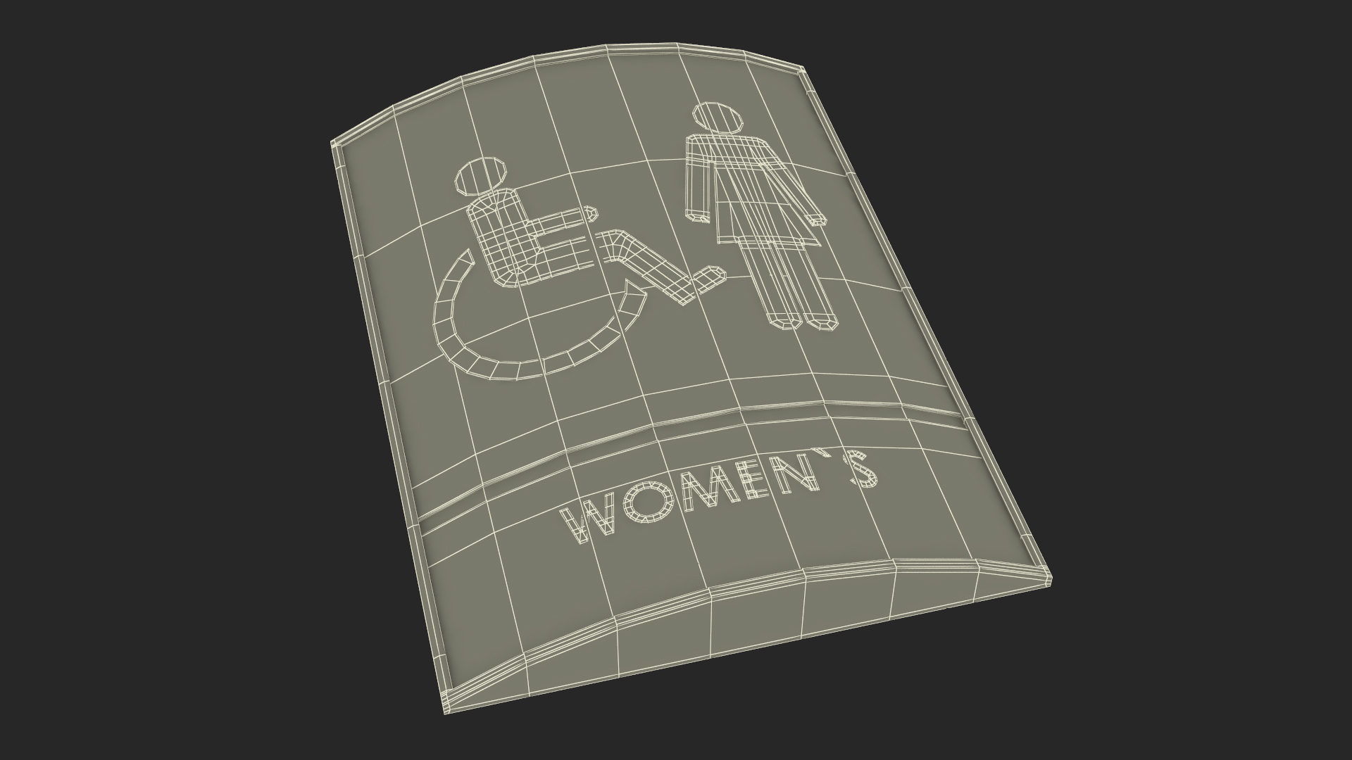 3D Womens Accessible Restroom Sign