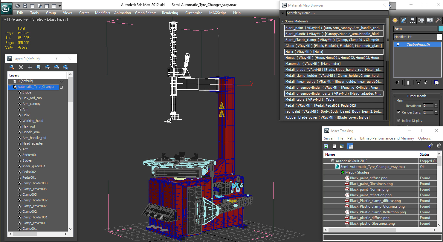 Semi-Automatic Tyre Changer 3D