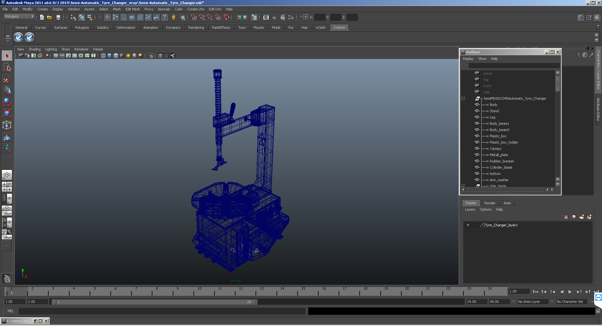 Semi-Automatic Tyre Changer 3D
