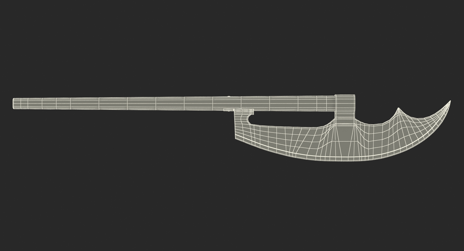3D Bardiche Long Poleaxe Weapon model