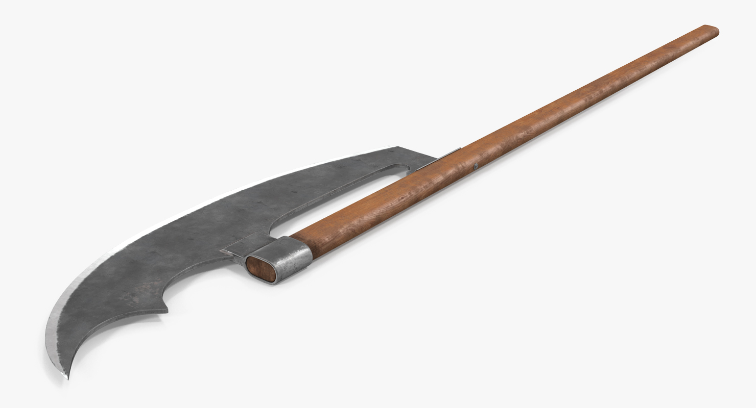 3D Bardiche Long Poleaxe Weapon model