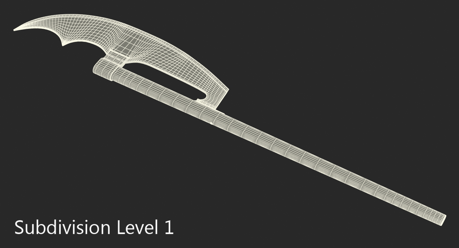 3D Bardiche Long Poleaxe Weapon model