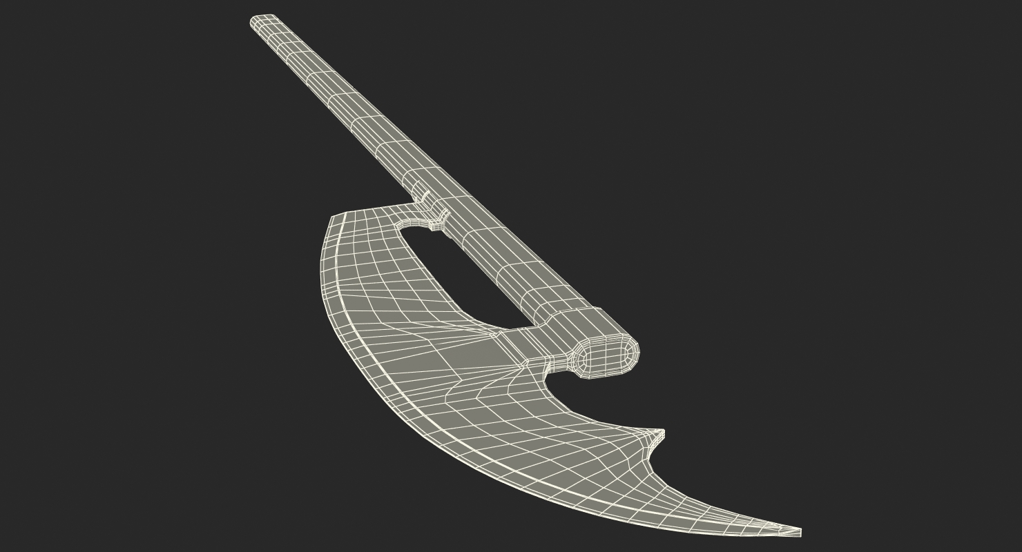3D Bardiche Long Poleaxe Weapon model