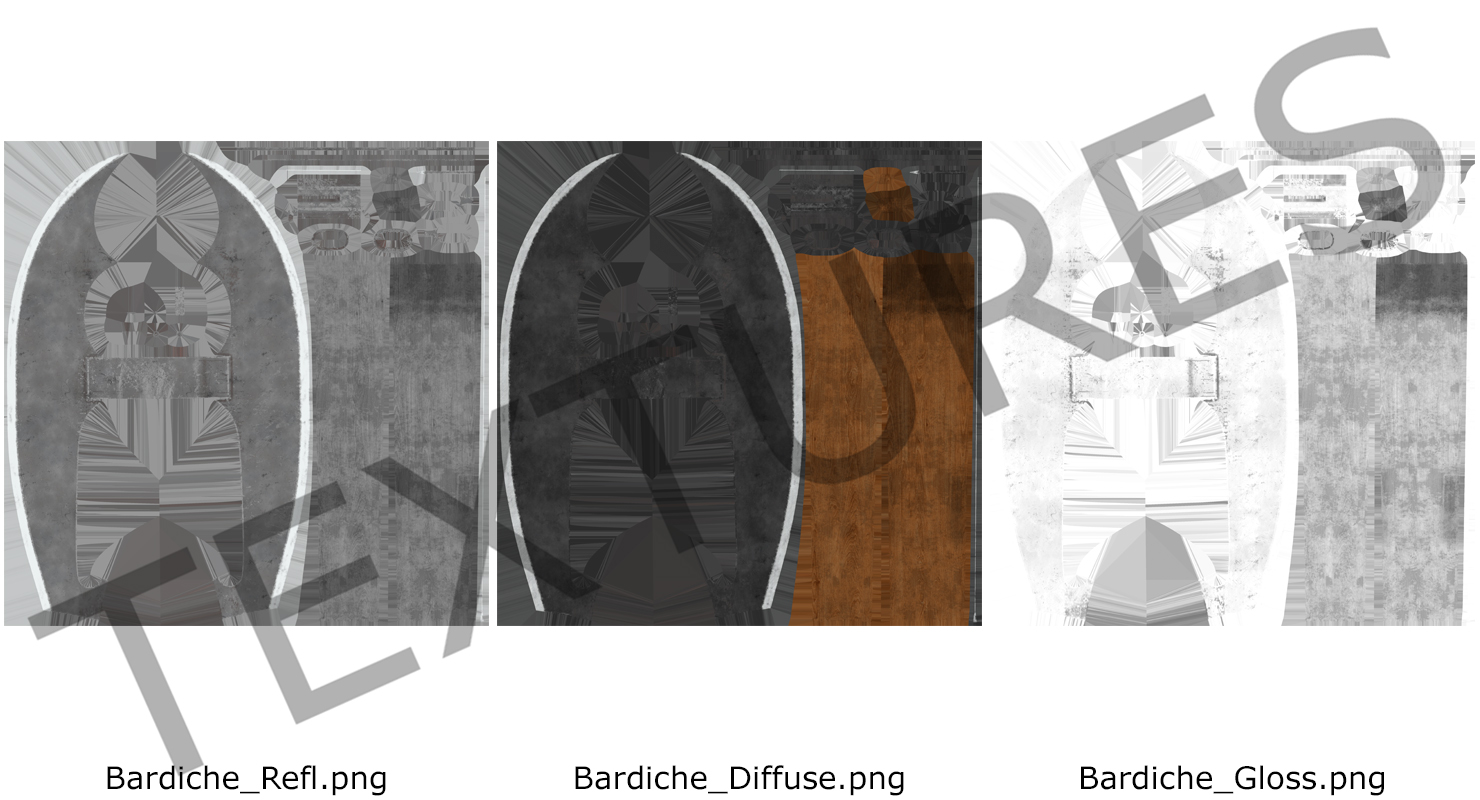 3D Bardiche Long Poleaxe Weapon model
