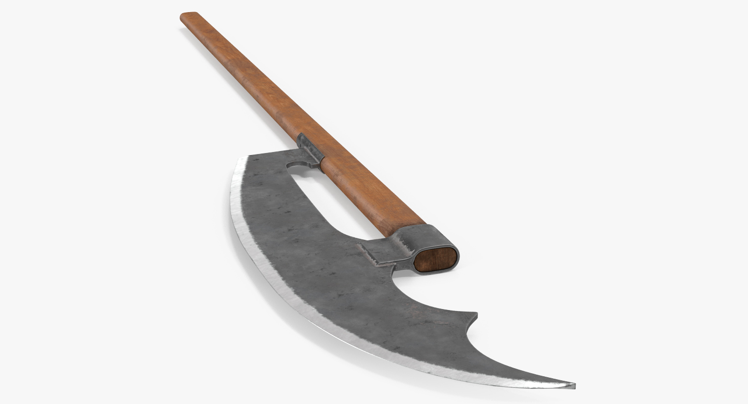 3D Bardiche Long Poleaxe Weapon model