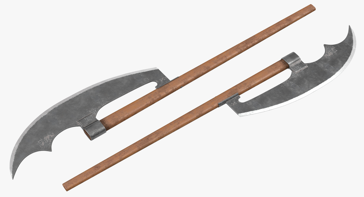 3D Bardiche Long Poleaxe Weapon model