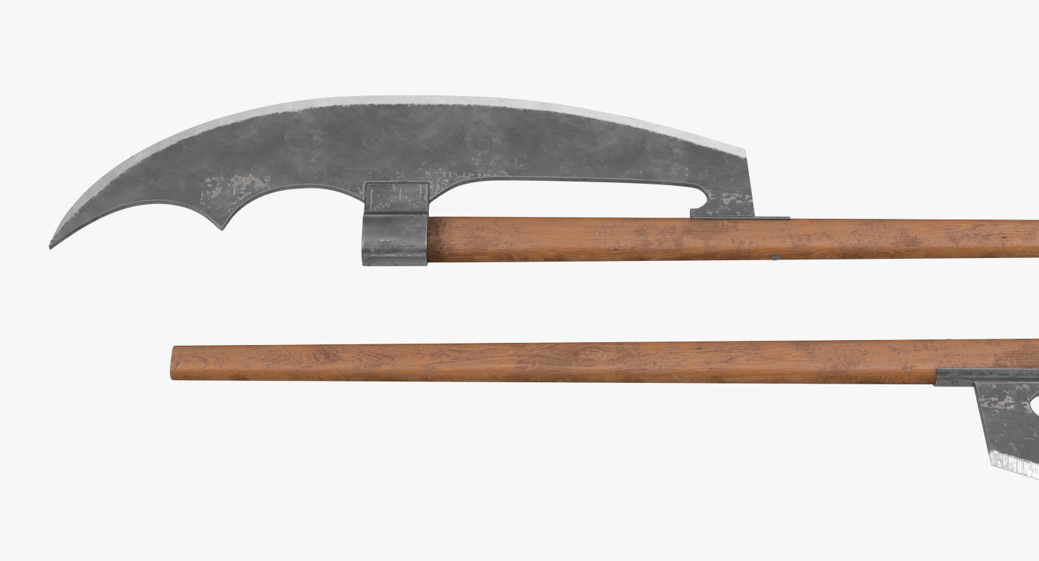3D Bardiche Long Poleaxe Weapon model