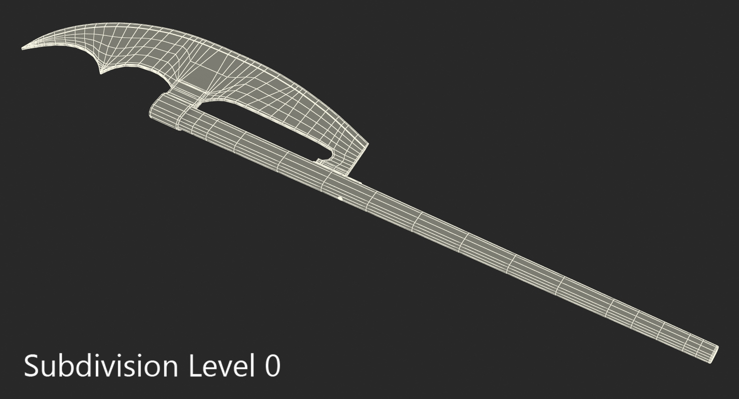 3D Bardiche Long Poleaxe Weapon model