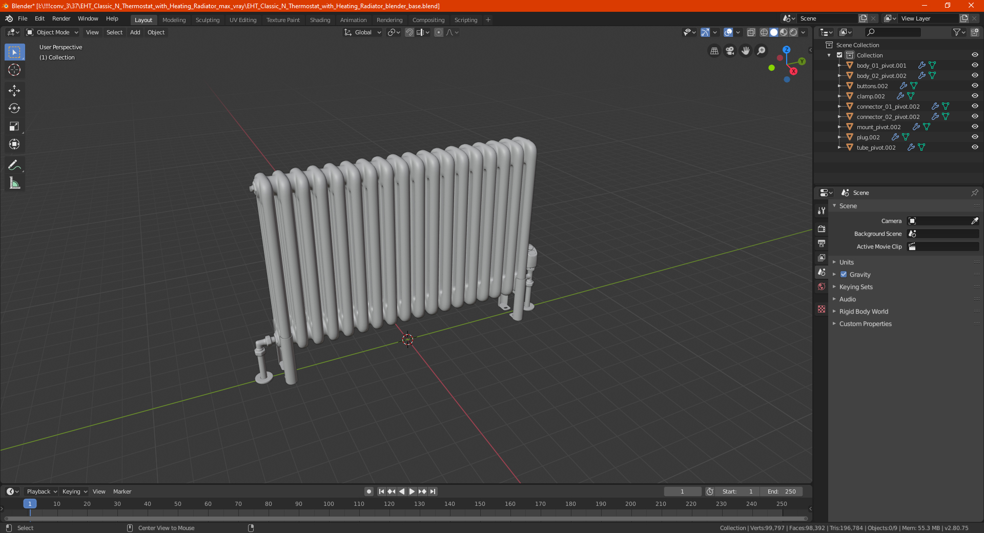 3D EHT Classic N Thermostat with Heating Radiator