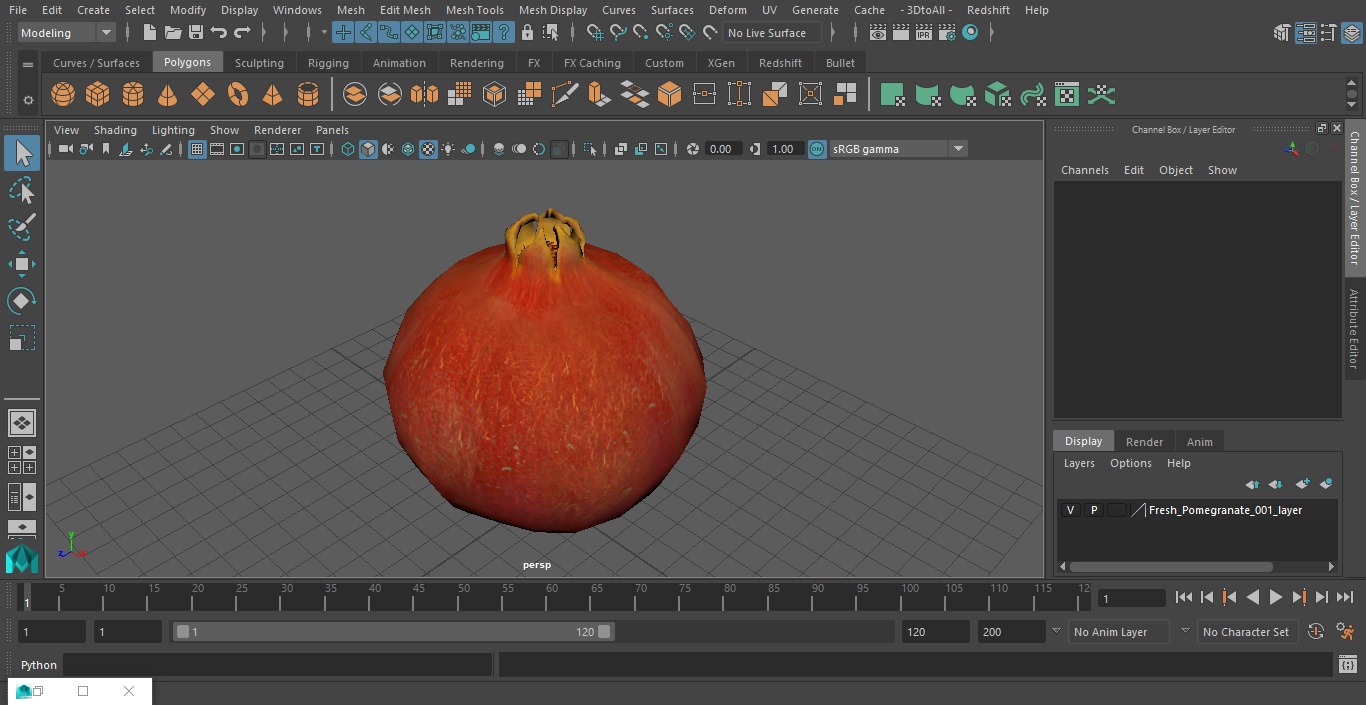 Fresh Pomegranate 3D