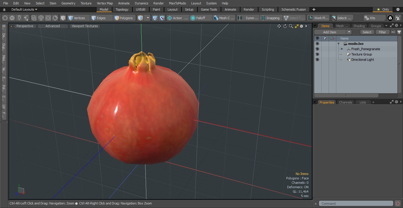 Fresh Pomegranate 3D