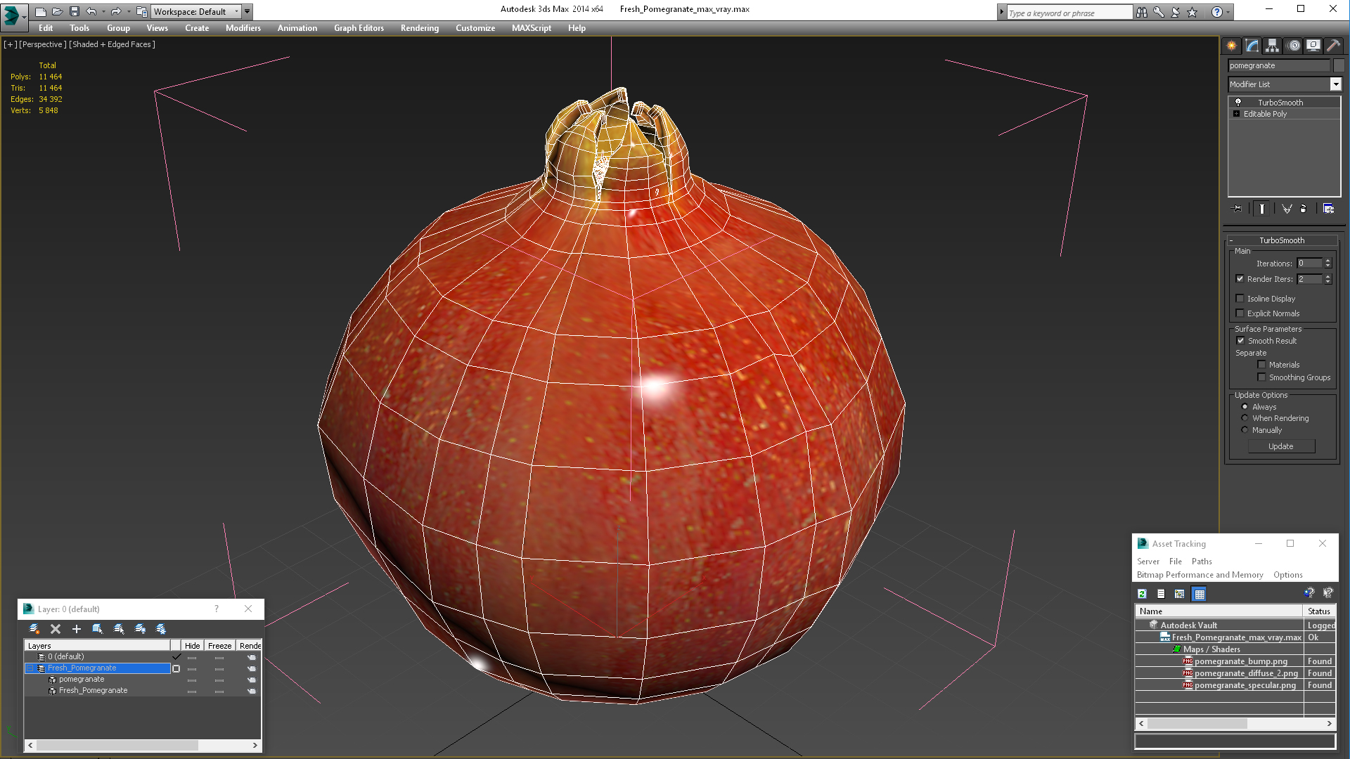 Fresh Pomegranate 3D
